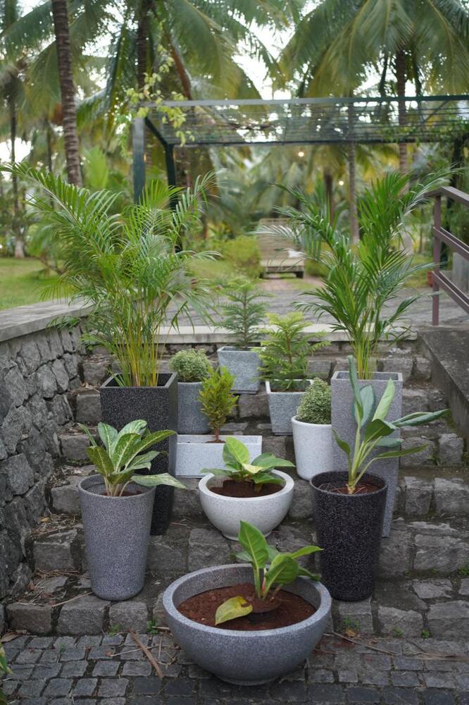 Flower Pots - Color: Marble/ Granite/ Stone Finish