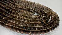 Natural Smoky Quartz Rondelle Plain Smooth 8mm Gemstone Beads