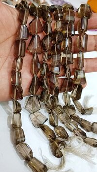 Natural Smoky Quartz Briolette Faceted Laser Cut 10 to 15 mm