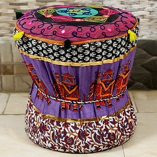 Rajasthani Mudda Stool - Color: Natural