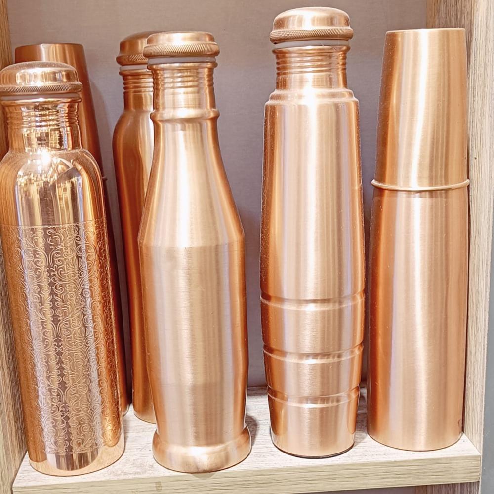 Metal Copper Bottle - Shape: Cylindrical