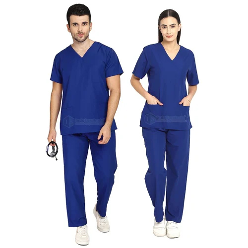 Surgicals Unisex Scrub Suit - Cotton Material Medium Sleeve Style Vibrant Green Color | Reusable Design For Hospital Use Eco-friendly Storage Instructions