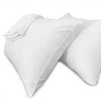 Cotton Hospital Pillow Cover - 36x84 Inches | Plain White, Rectangle Shape, Neck Support