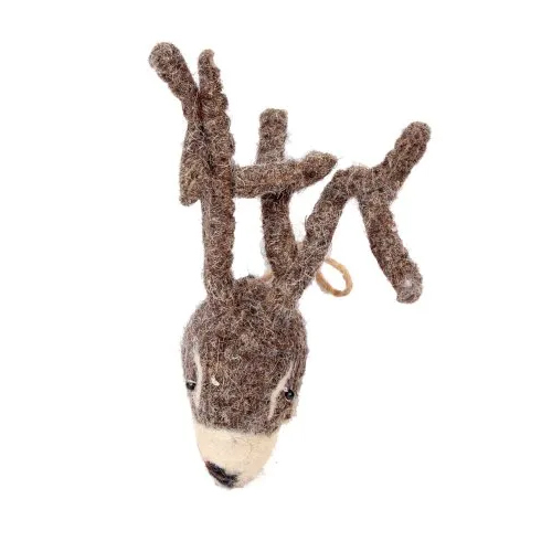 Wool Felt Decorative Deer - Color: Brown And White