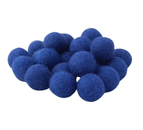 Blue Wool Felt Balls Pom Pom