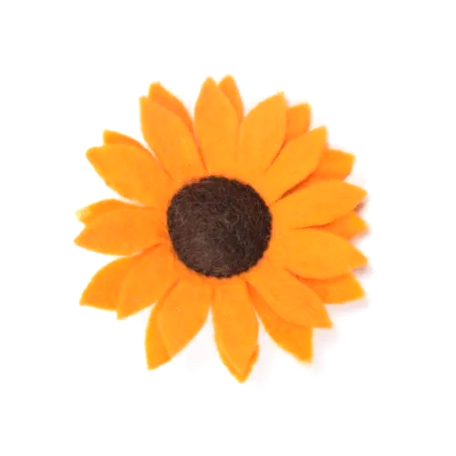 Wool Felt Sunflower - Color: Orange