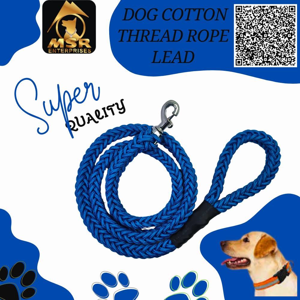 Dog Cotton Thread Lead - 100% Cotton Material, S/m/l/xl Sizes, Multicolor Design | Comfortable, Durable For All Dog Breeds