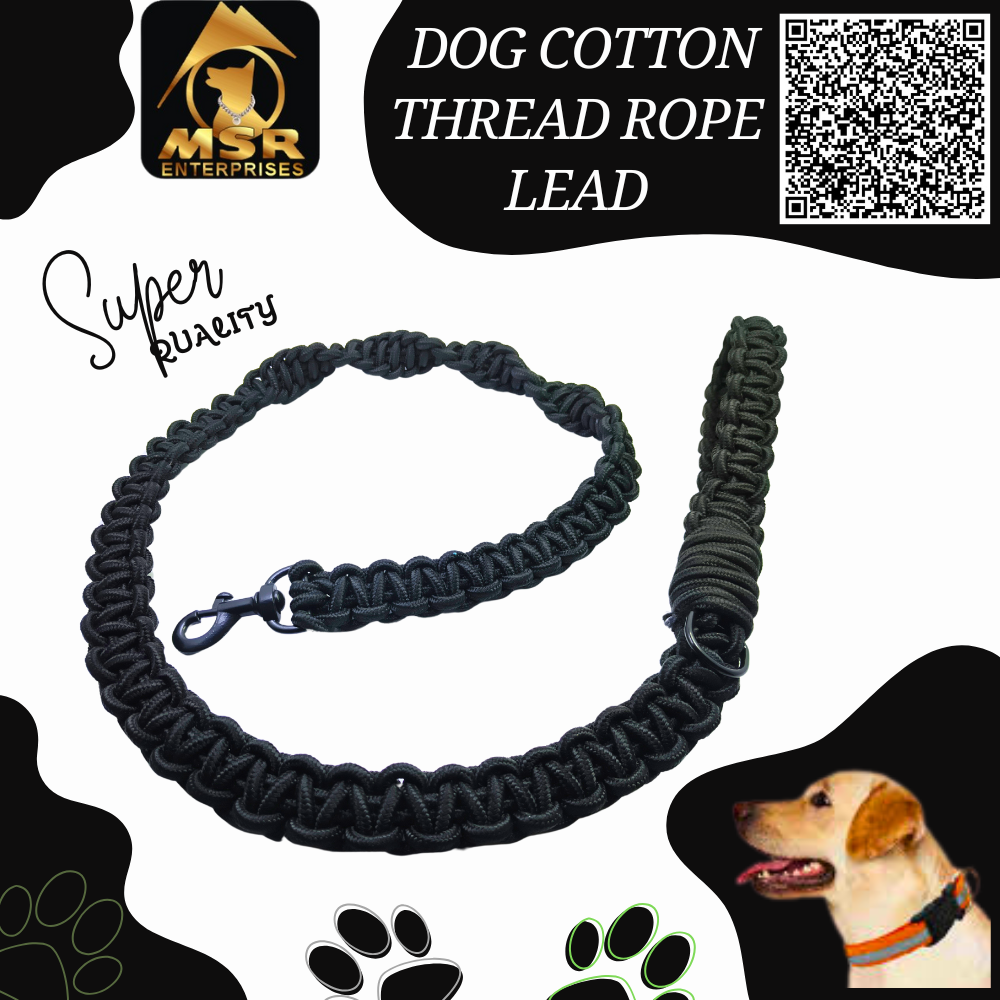 Dog Cotton Thread Rope - 100% Natural Cotton Material, 22 Mm Size, Multicolor Design | Durable, Comfortable Grip, Heavy-duty Metal Clasp