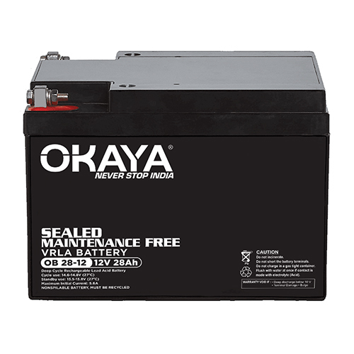 Okaya 12V 28Ah Smf Battery - Color: Black