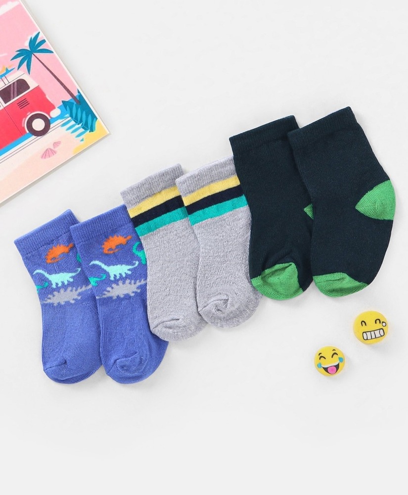 Kids School Socks - Soft Cotton Blend , Durable Reinforced Heel And Toe, Moisture-wicking Comfort For Active Days