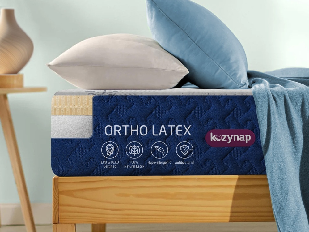 Natural Latex Orthopedic Mattress - Color: Blue