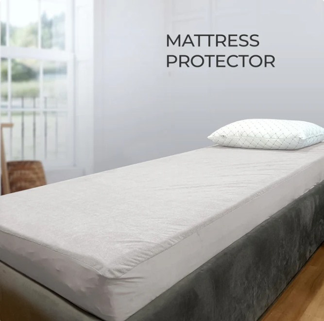 Waterproof Mattress Protector - Cotton Fabric, Full Size, White Color | Soft Texture, Eco-friendly, Compatible With Latex Mattresses