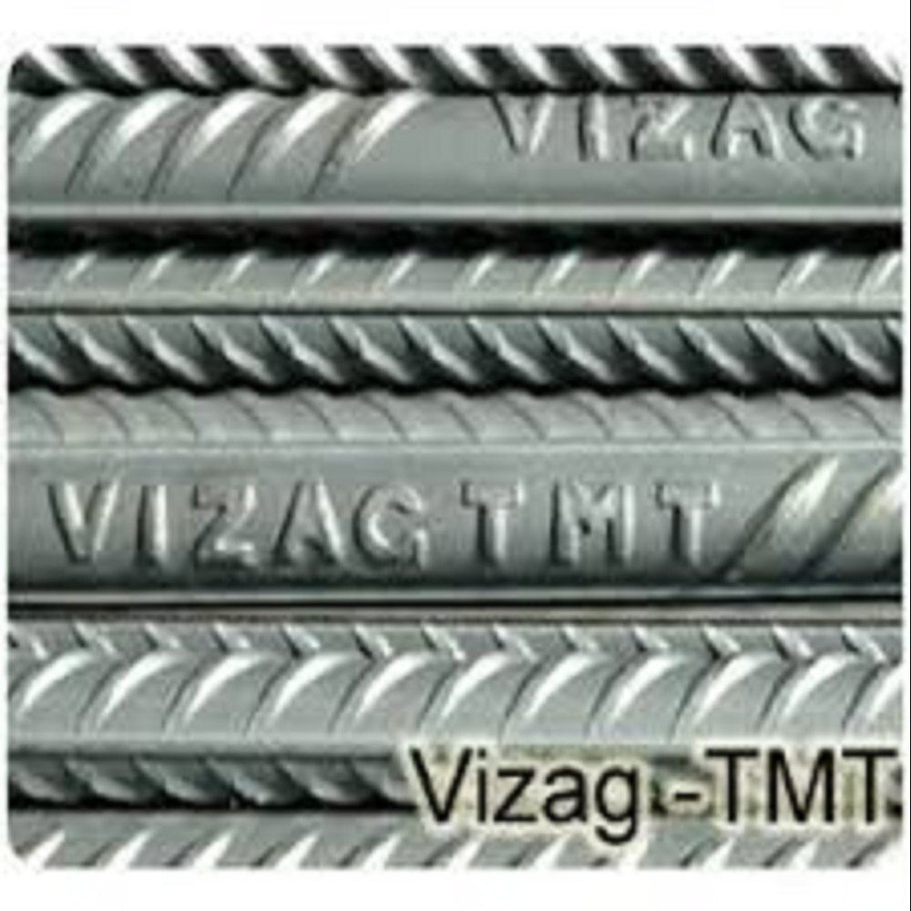 Vizag Tmt Bar - Fe 500 Grade Mild Steel 12 Meter Length Black Color Round Shape Polished Surface Treatment Bend Straight Feature Available