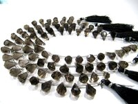 Natural Smoky Quartz Briolette Faceted Teardrop 6x10mm to 9x15mm Beads