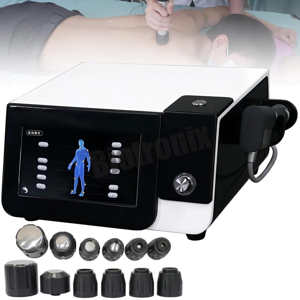 Portable Pneumatic Shockwave Therapy Machine Black Model for Pain Management & Rehabilitation