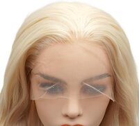Swiss Lace Front Wig Long 20 Inch Beige Blonde Heavy Density Wig Hair Extension - Design: Straight