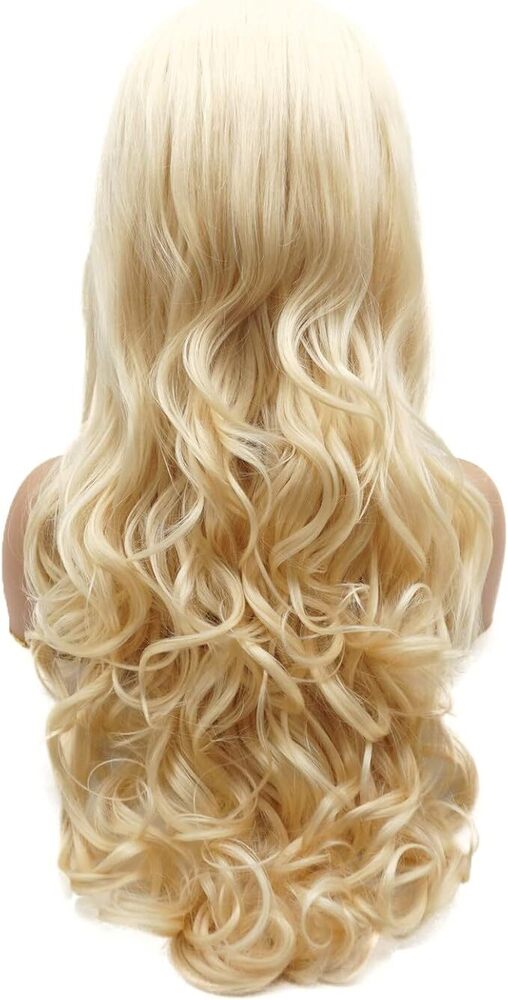 Swiss Lace Front Wig Long 20 inch Beige Blonde Heavy Density Wig Hair Extension