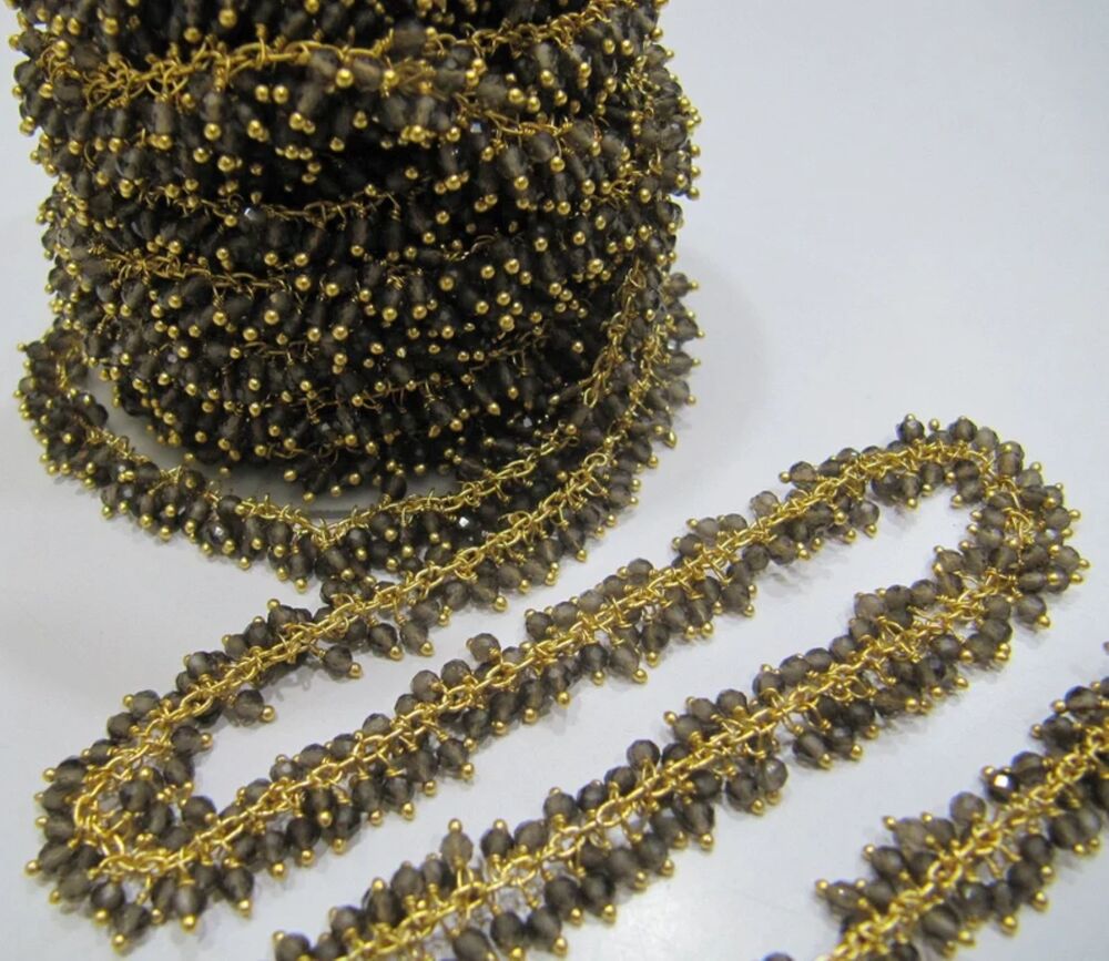 Natural Smoky Quartz Rondelle Faceted 2.5mm Beads