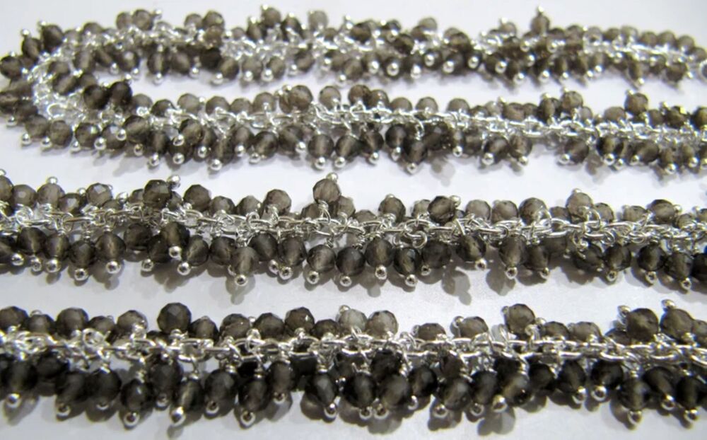 Natural Smoky Quartz Rondelle Faceted 2.5mm Beads - Color: Brown
