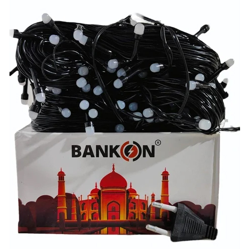 Bankon Round LED String Light - High-Quality Plastic, Various Sizes, Black Color, Decorative Round Shape, LED Lighting for Home Decor and Diwali