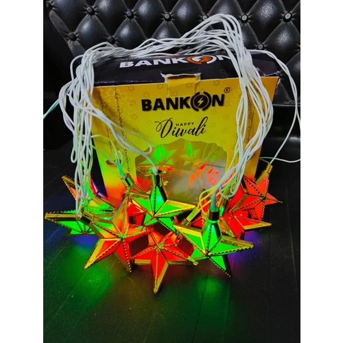 Bankon Star RGRB Decorative Diwali Light - Plastic, 8 Meters Long, Multicolor LED, Star-Shaped, Indoor/Outdoor Use, Decorative Ambiance