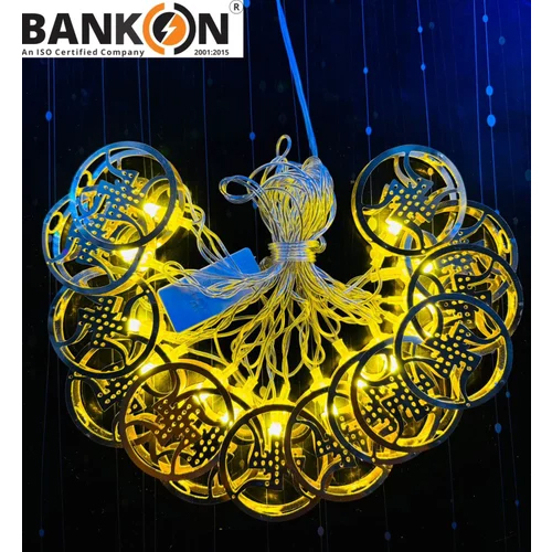 Bankon Swastik Shaped LED Diwali Light - Plastic, Different Sizes, White | LED Source for Energy-Efficient, Decorative Home Festivity
