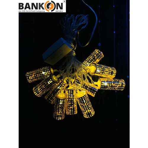 Bankon LED Bottle Shaped Diwali Light - Plastic Material, 12m Length, Warm Yellow Color | Decorative, Multifunctional, Corded Electric Design