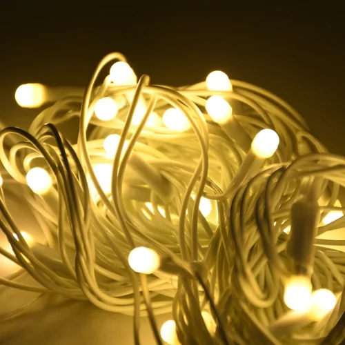 10meter LED Still Pixel Light - PVC Material, 10m Wire Length, 16 Multi-Colored LED Bulbs, 220V Voltage, 5W Wattage | Round Shape for Home Ambiance