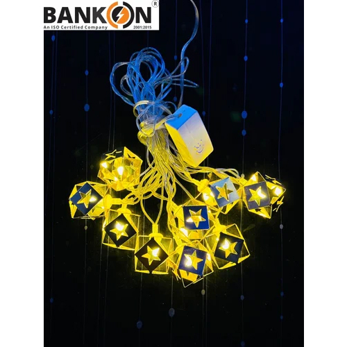 Bankon Metal Decorative LED Light - Solid Square Shape, White Color | Ideal for Diwali Celebrations, Minimalist Design, Soft Ambient Glow