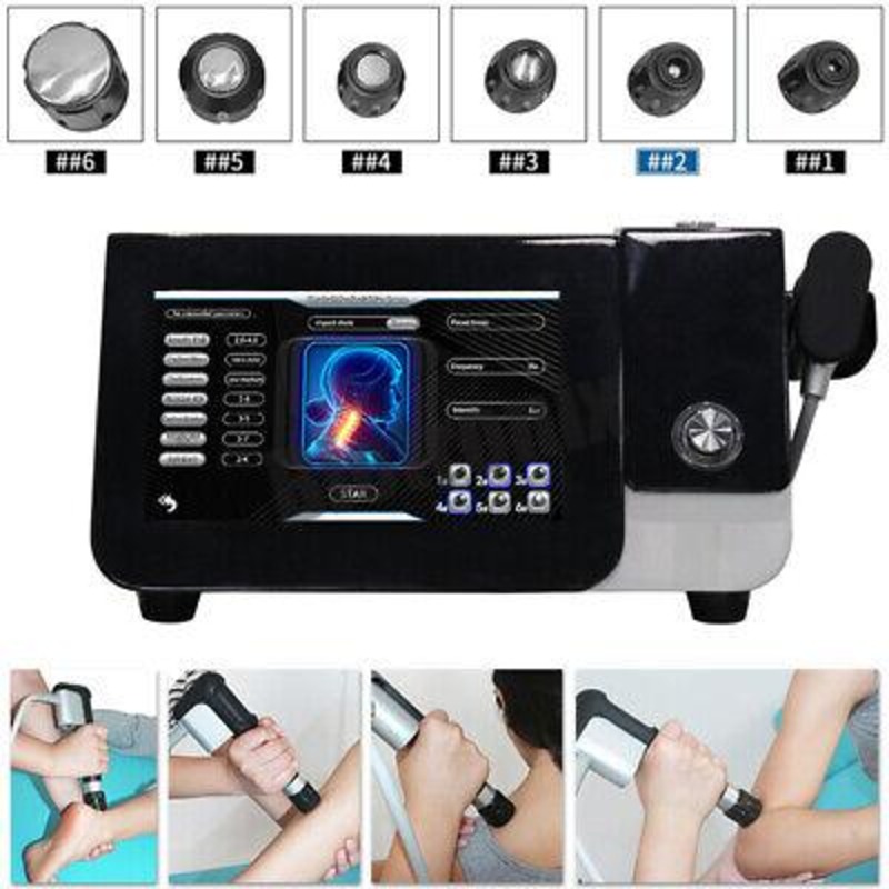 Black Digital Pneumatic Shockwave Therapy Device for Physiotherapy & ED Treatment