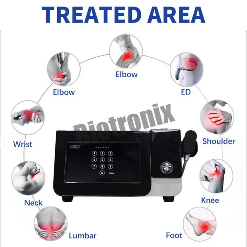 Black Digital Pneumatic Shockwave Therapy Device for Physiotherapy & ED Treatment