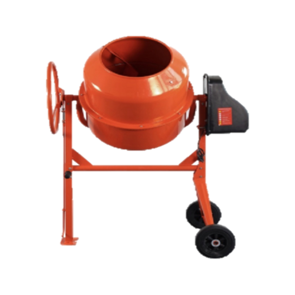 Orange Mini Concrete Mixer 240L With Electric Motor (Tilting Type)