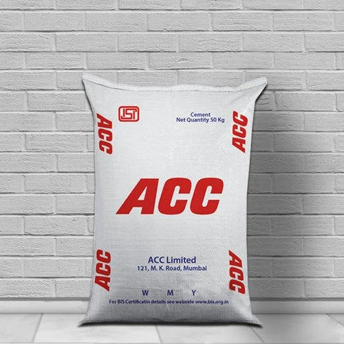 Acc Opc Cement - Grey Powder, 50 Kg | Grade 43, Compressive Strength 27 (3 Days Min), Reduced Free Lime Leaching, Less Heat, Ultimate Higher Strength