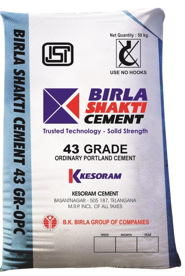 Birla Shakti Cement - Opc Grey Cement, 50kg Sack Bag | Available In Grades 43 & 53, Ideal For Slab & Concrete Columns