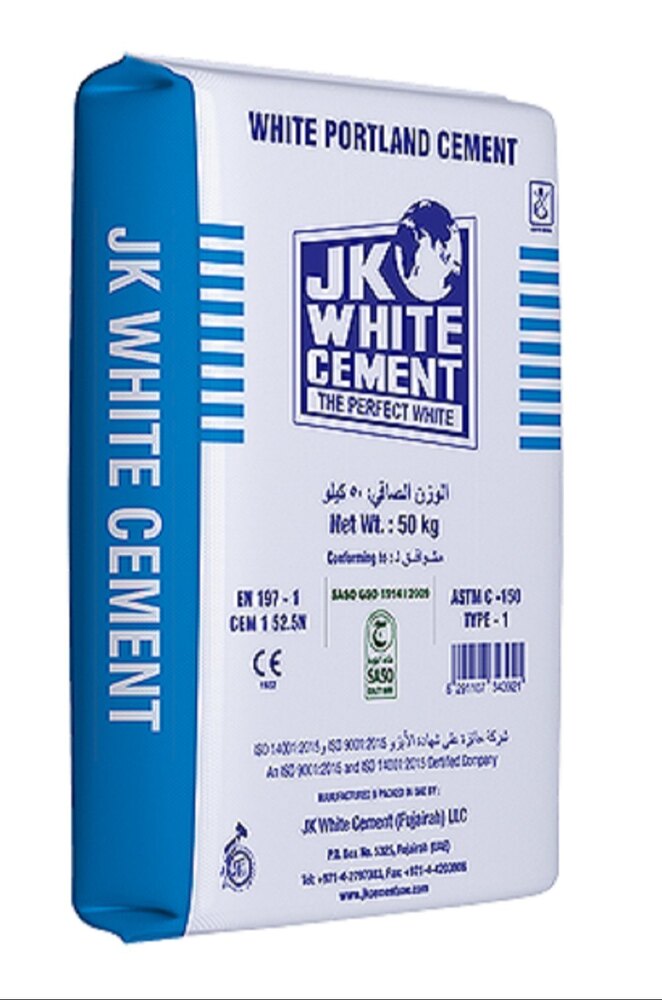 Jk White Cement - Natural Fine Sand, 50 Kg | Whiteness 90%, Available Grades 43, 53, Ppc