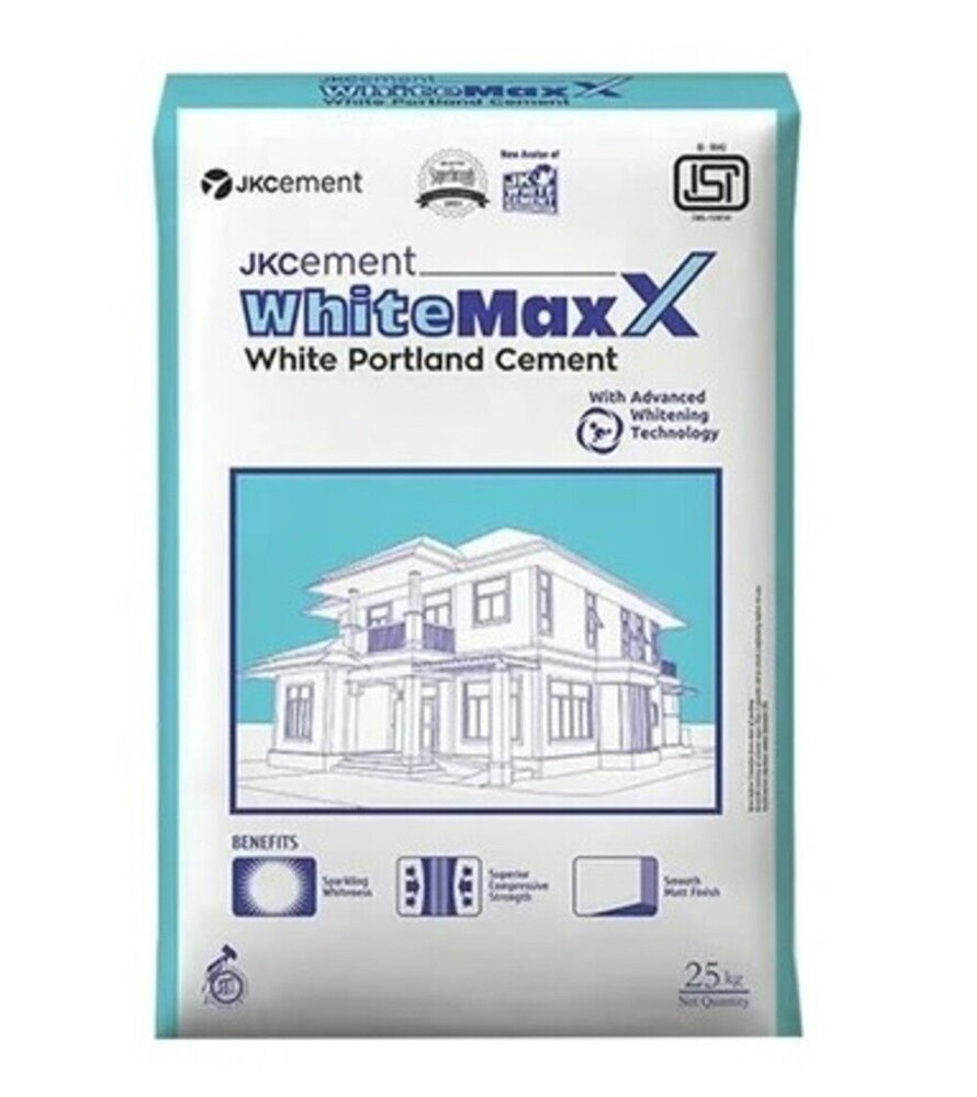 Jk White Cement - Natural Fine Sand, 50 Kg | Whiteness 90%, Available Grades 43, 53, Ppc