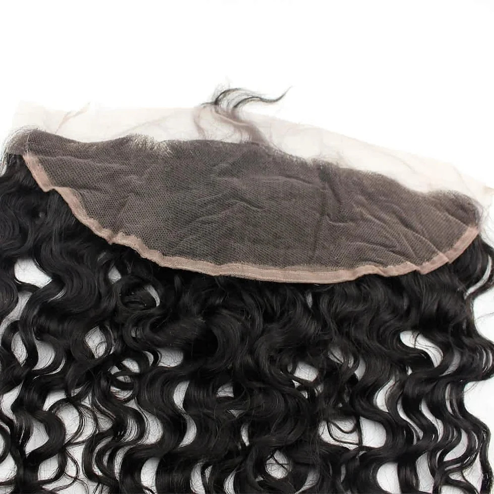 Natural Color Water Wave Texture Transparent Swiss Lace Frontal Indian Remy Hair