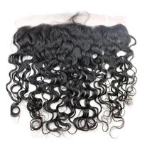 Natural Color Water Wave Texture Transparent Swiss Lace Frontal Indian Remy Hair