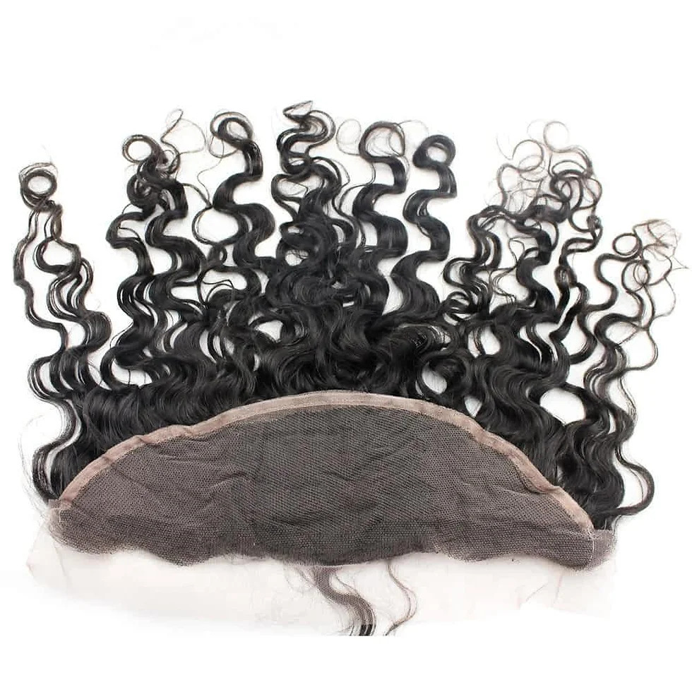 Natural Color Water Wave Texture Transparent Swiss Lace Frontal Indian Remy Hair