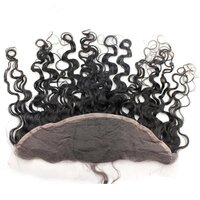 Natural Color Water Wave Texture Transparent Swiss Lace Frontal Indian Remy Hair