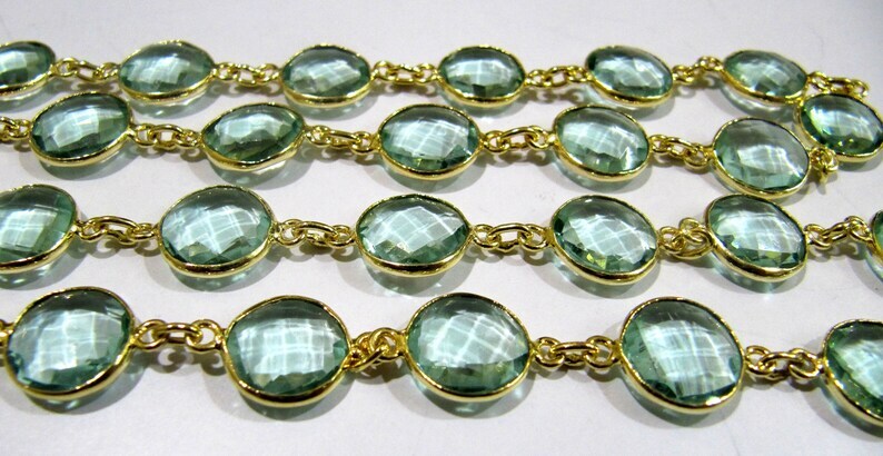 Green Amethyst Quartz Briolette Faceted Round Coin Shape 11mm to 12mm
