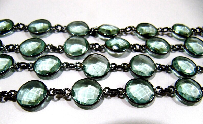 Green Amethyst Quartz Briolette Faceted Round Coin Shape 11mm to 12mm