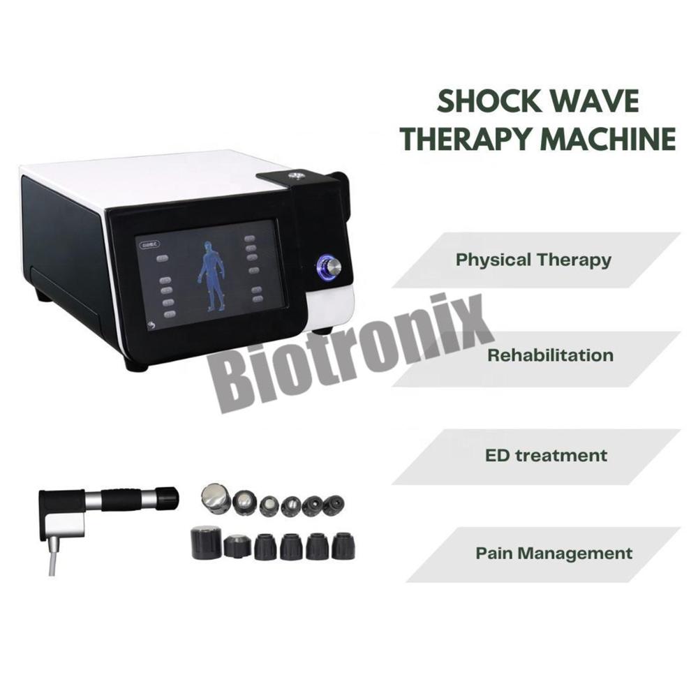 10 Bar High Power Pneumatic Shockwave Therapy Machine Black for Sports Recovery