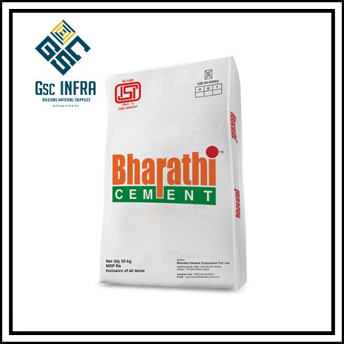 Bharathi Opc 53 Grade Cement - Natural Sand, 50 Kilograms, Grey Color | Fine Sand Fineness, High Corrosion Resistance, Ideal For Infrastructure Projects