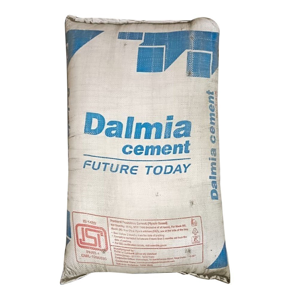 Dalmia Cement - Ppc, 50 Kilograms Sack, Grey Color | Fine Sand Fineness, Natural Sand Composition, Suitable For Foundations, Walls, Floors