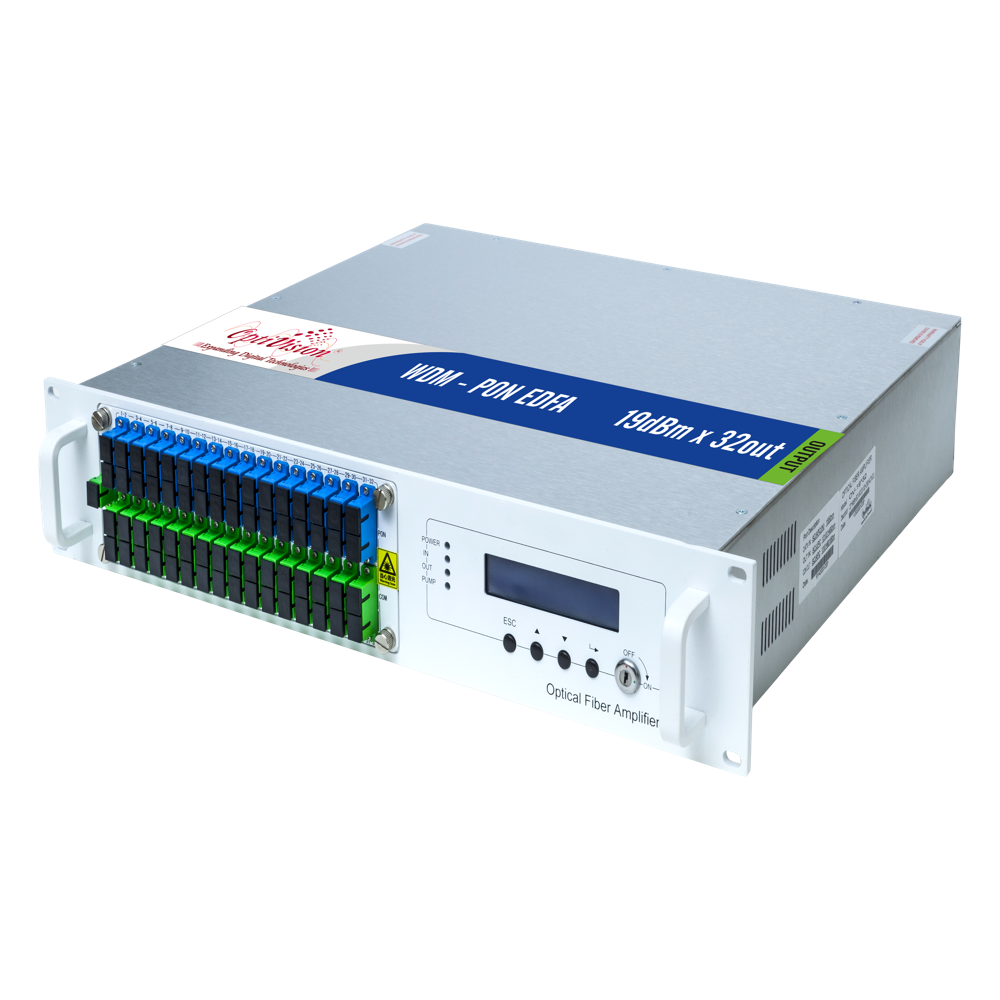 Pon Wdm Edfa - 19x16 Channels With Dual Supply & Input | High Reliability, Metal Frame, Remote Control, Dual Pump Configuration