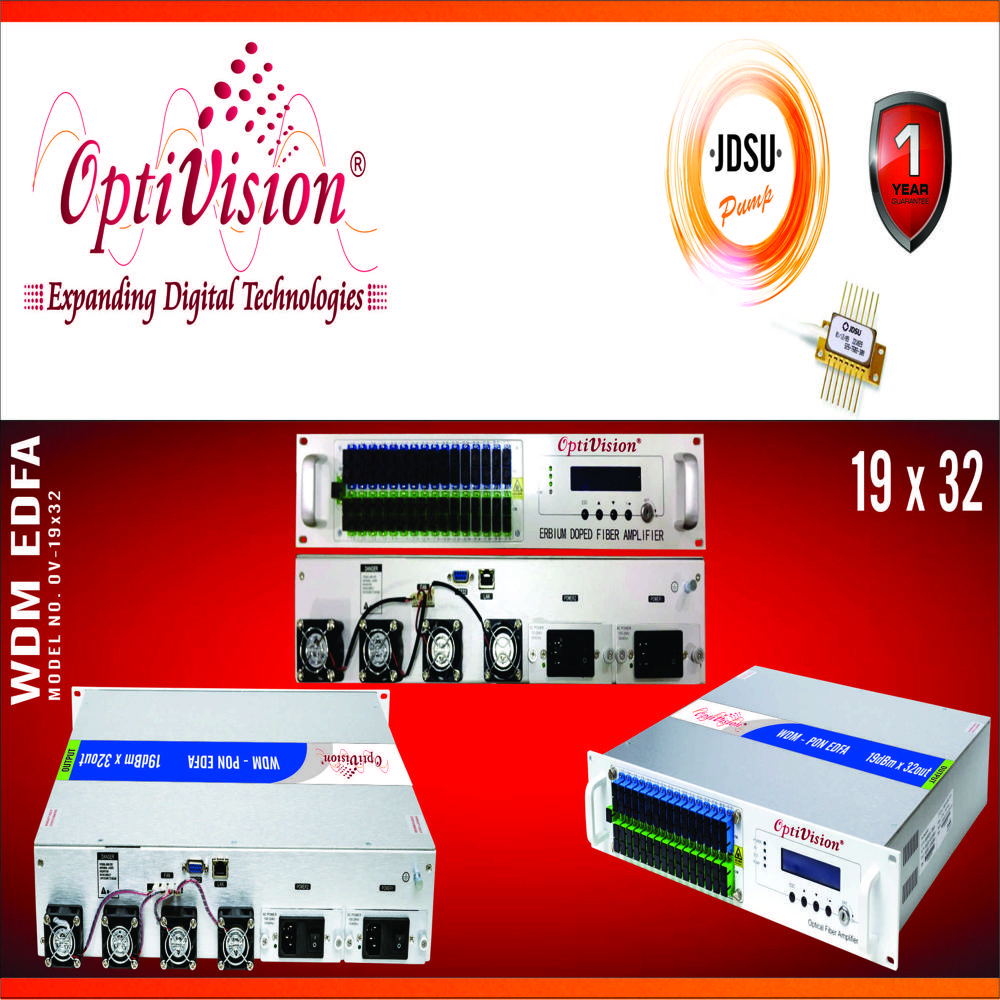 Pon Wdm Edfa - 19x16 Channels With Dual Supply & Input | High Reliability, Metal Frame, Remote Control, Dual Pump Configuration