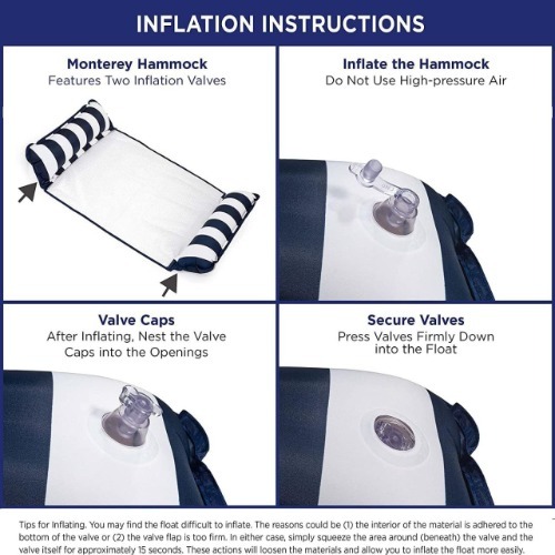 Pool Float Double (52*52) - Thick Non-stick Pvc, 132l X 132w Centimeters, Multicolor | Versatile Water Hammock For Pool, Beach, And Lake Fun