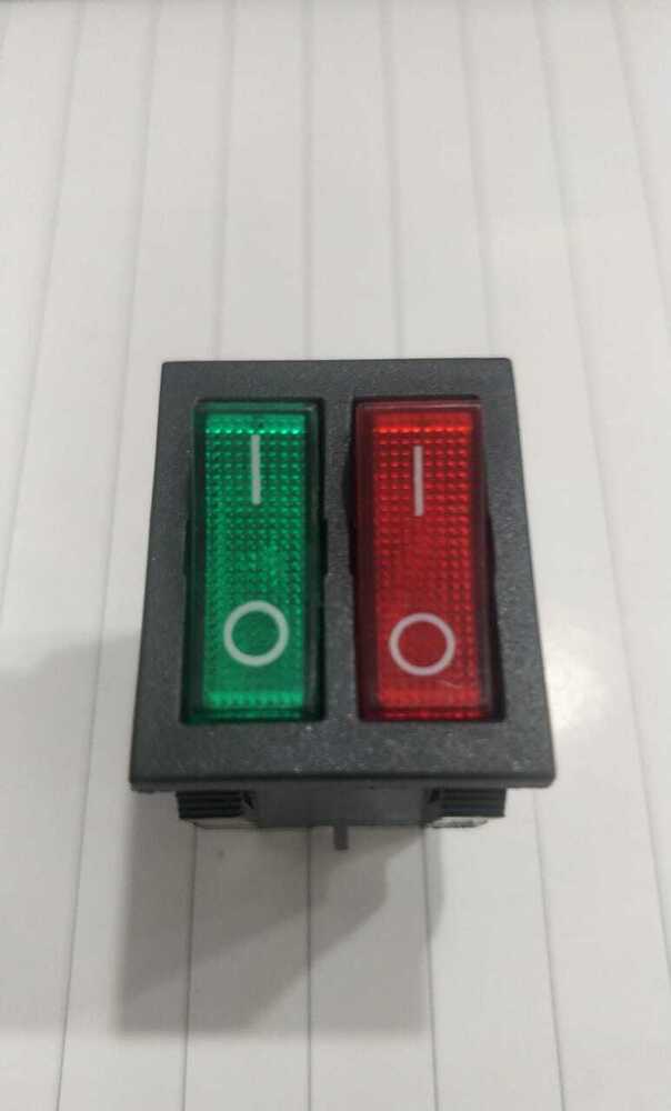 Rocker Switch Red & Green 2 Line 4 Pin On-off - Contact Resistance: 250v 16amp Volt Per Ampere (V/a)