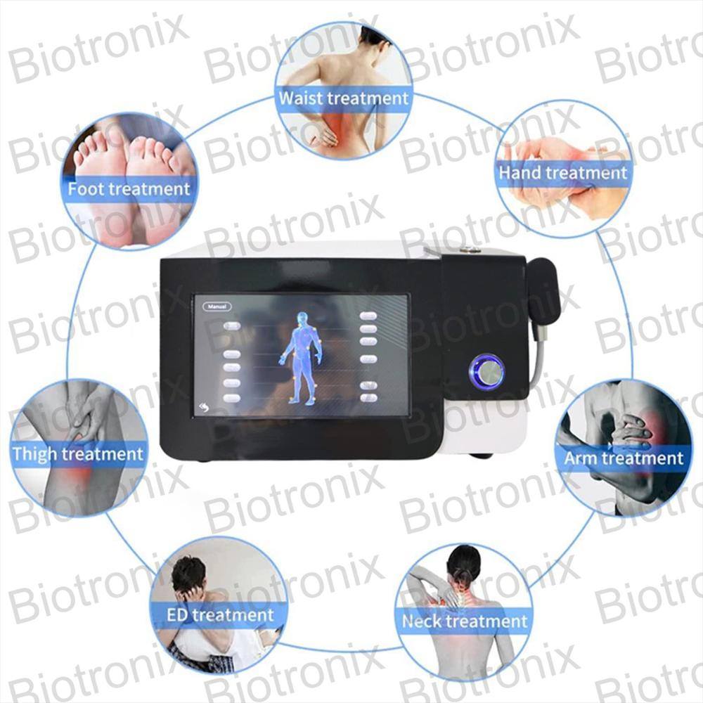 Adjustable Intensity Pneumatic Shockwave Therapy Device Black For Professional Use